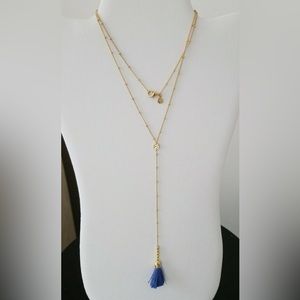 GORJANA 18k Gold Plated Baja Lariat Tassel Necklace
